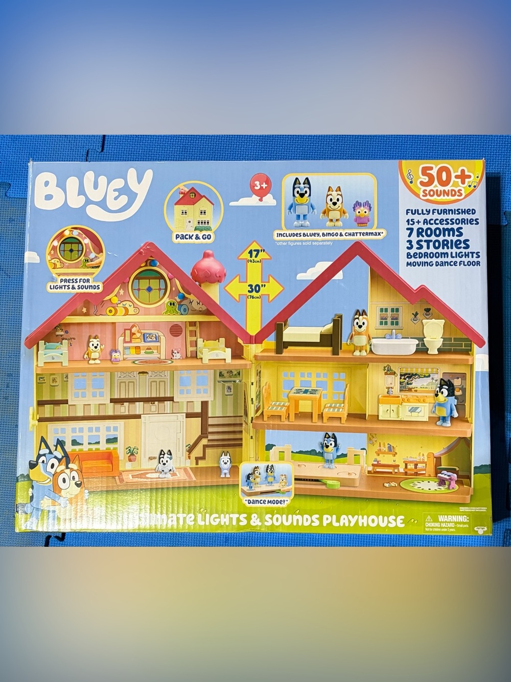Bluey Ultimate Lights & Sounds Playhouse - Blue/Yellow